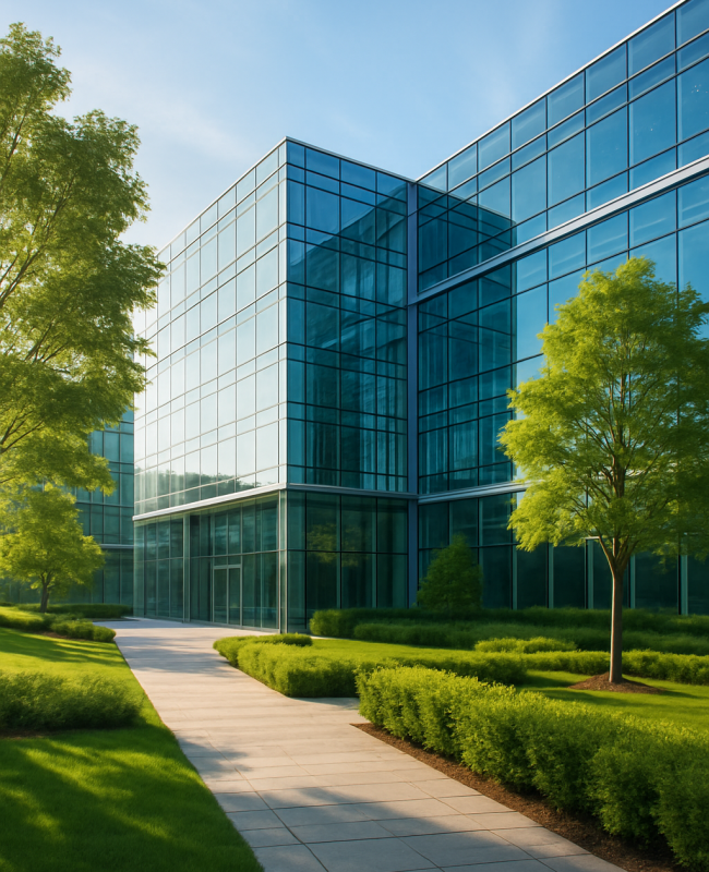 20250718_2319_Futuristic Eco Headquarters_simple_compose_01k0f58xmjebyabs11b544zf4r